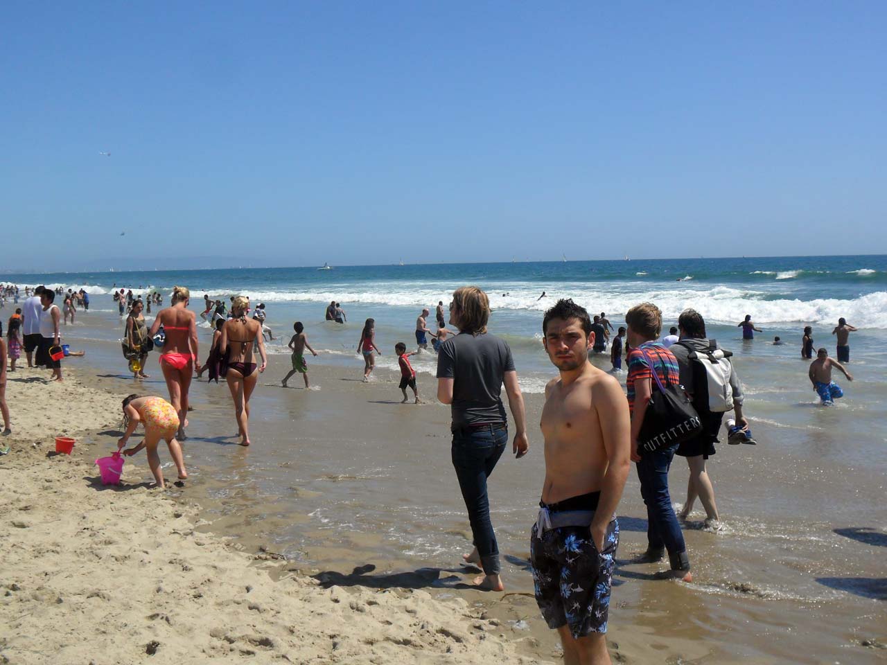 Veee Santa Monica plajı…Aylardan Mayıs olmasına rağmen kalabalık…